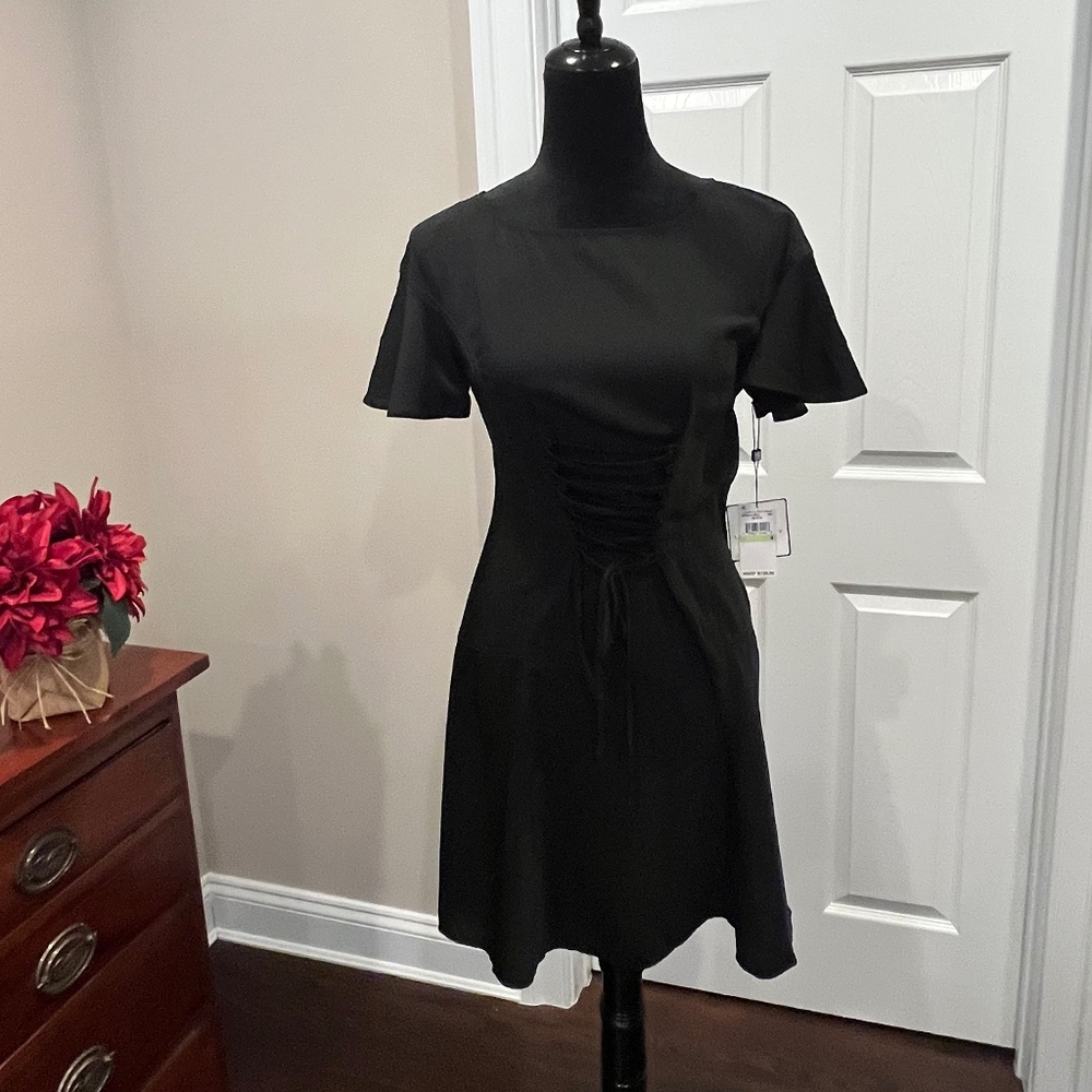 NWT Laundry by Shelli Segal Black Corset Waist Mini Dress 4